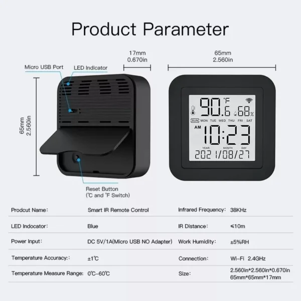 ALMO Smart IR WiFi with Temperature & Humidity Sensor - Image 2