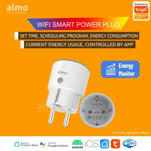 ALMO Tuya Smart Plug WiFi with Power Monitoring