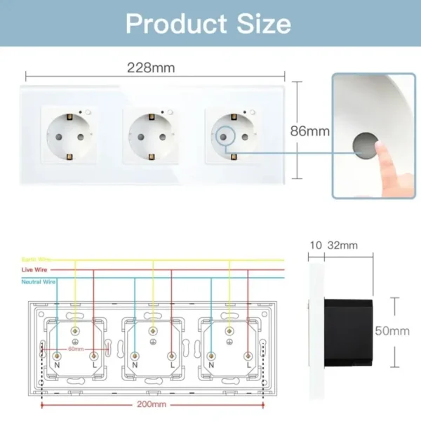 Almo Smart Socket Zigbee 3 Gang Zigbee with Power Monitoring - Image 4