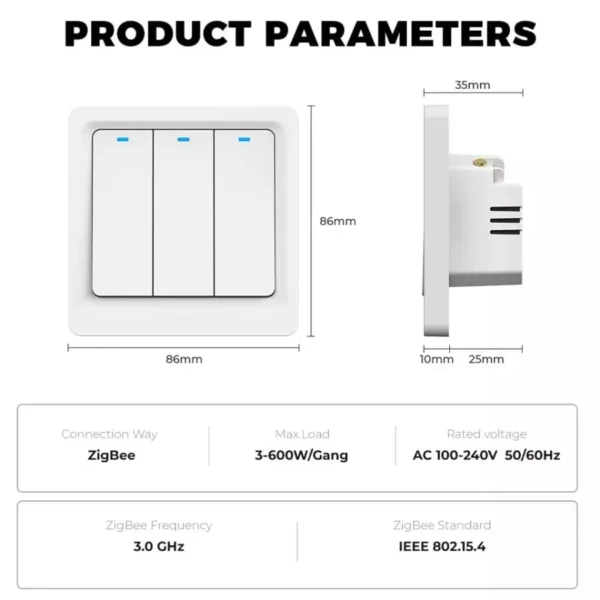ALMO Smart Switch Button Frame Zigbee 1 Gang - Image 8