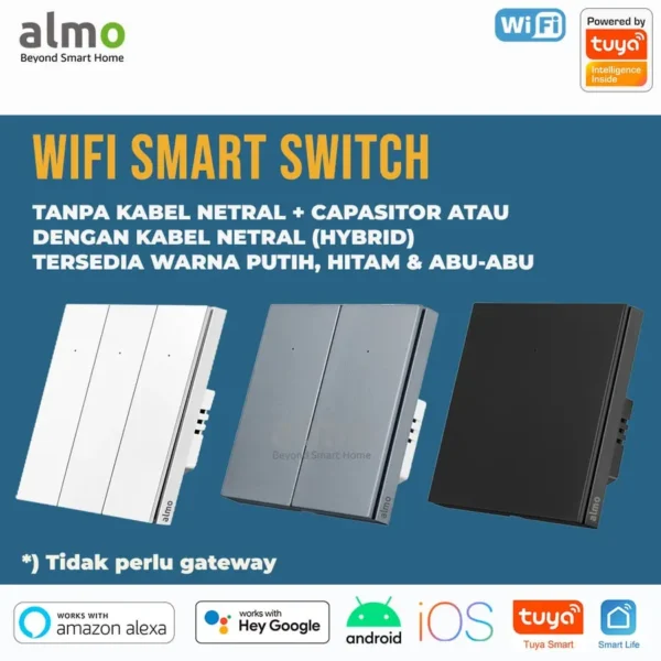 ALMO Smart Switch Frameless Button WiFi 1 Gang