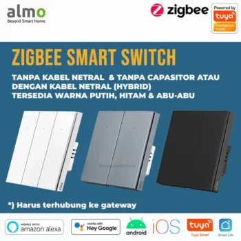 ALMO Smart Switch Frameless Button Zigbee 3 Gang