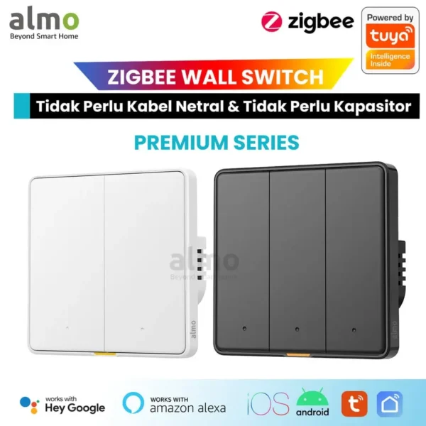 ALMO Smart Switch Premium Button Zigbee 2 Gang