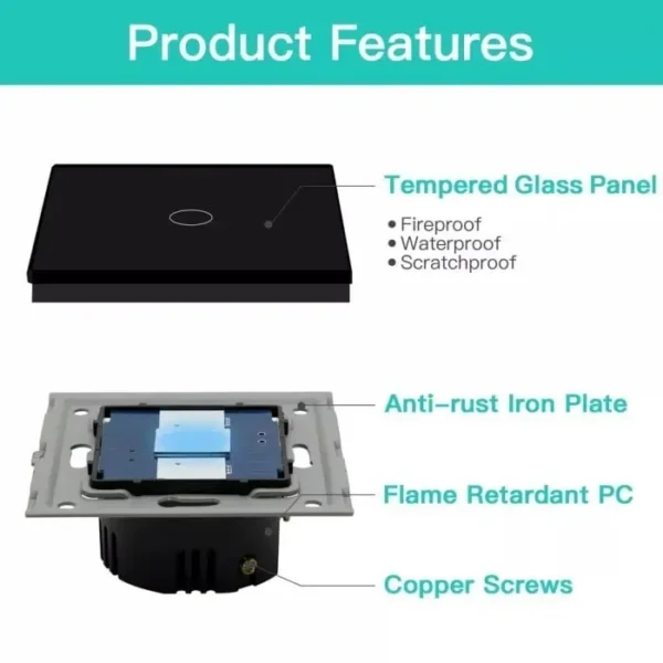 ALMO Smart Switch Touch Zigbee 1 Gang - Image 4