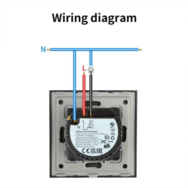ALMO Smart Switch Touch Zigbee 1 Gang - Image 3