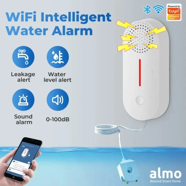 ALMO Low Level Water Detector & Water Leak Detector WiFi with Alarm